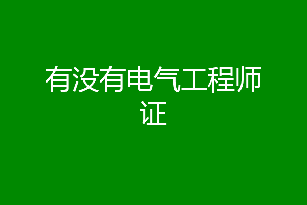 有没有电气工程师证