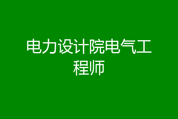电力设计院电气工程师