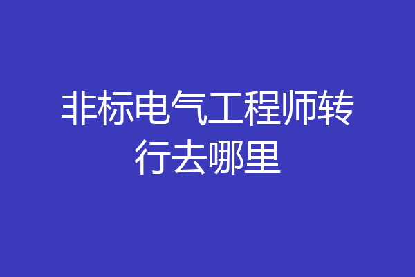 非标电气工程师转行去哪里