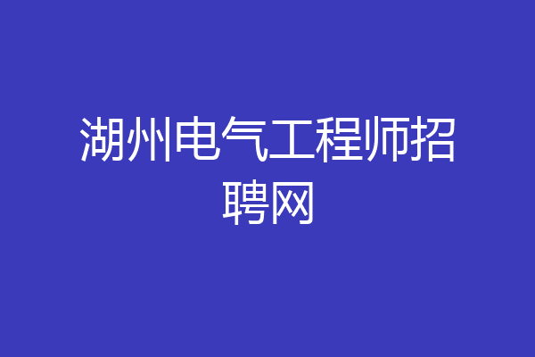 湖州电气工程师招聘网