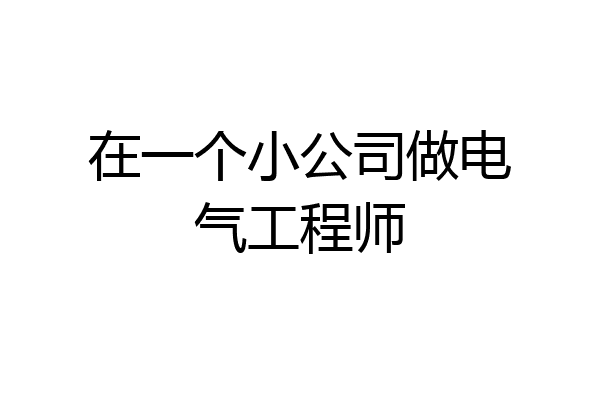 在一个小公司做电气工程师