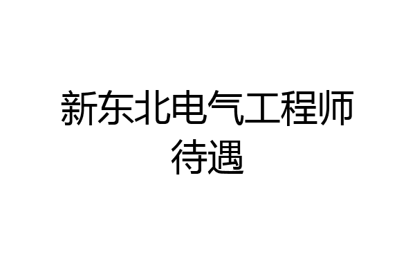 新东北电气工程师待遇
