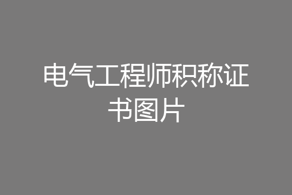 电气工程师积称证书图片