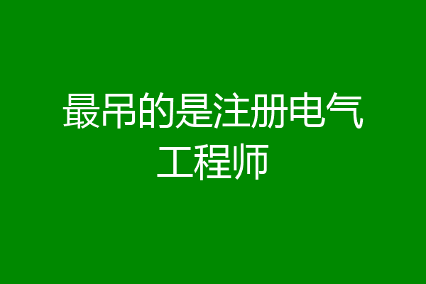 最吊的是注册电气工程师