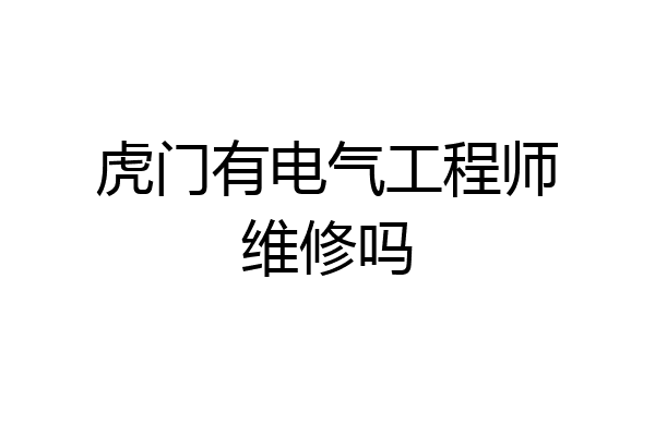 虎门有电气工程师维修吗