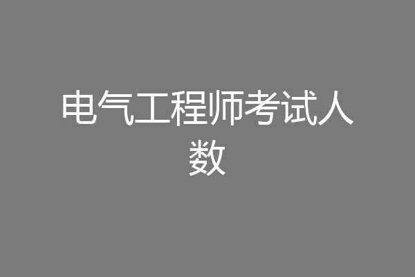 电气工程师考试人数