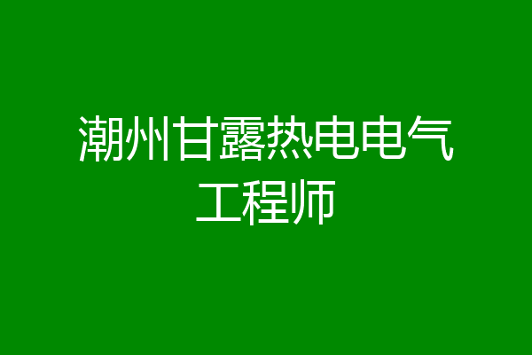 潮州甘露热电电气工程师