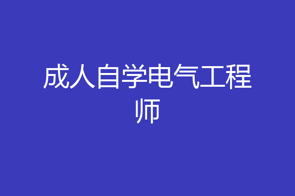 成人自学电气工程师