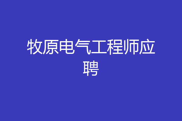 牧原电气工程师应聘