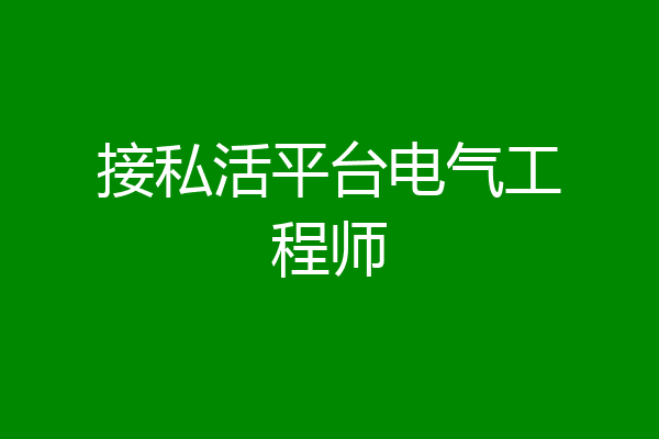接私活平台电气工程师