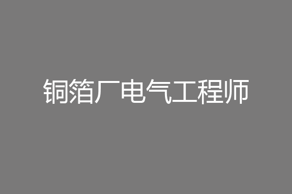 铜箔厂电气工程师