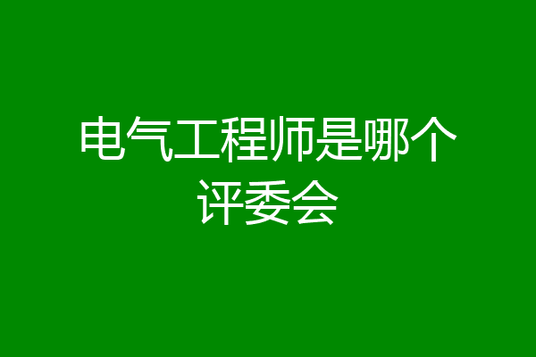 电气工程师是哪个评委会