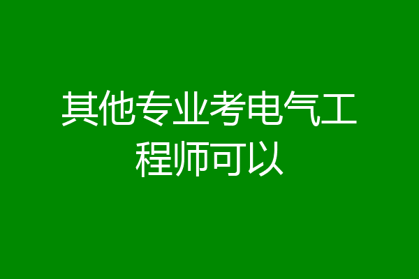 其他专业考电气工程师可以
