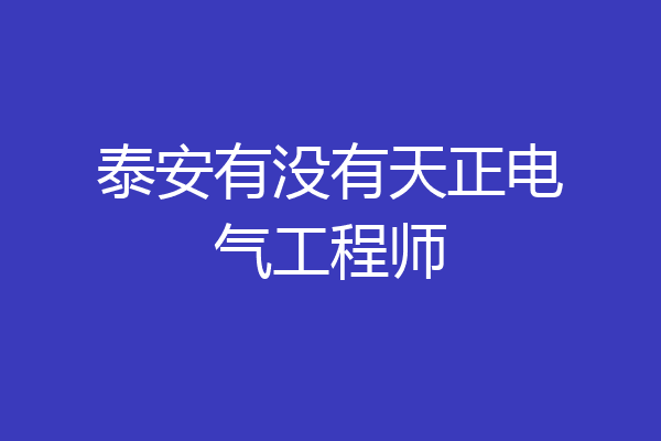 泰安有没有天正电气工程师
