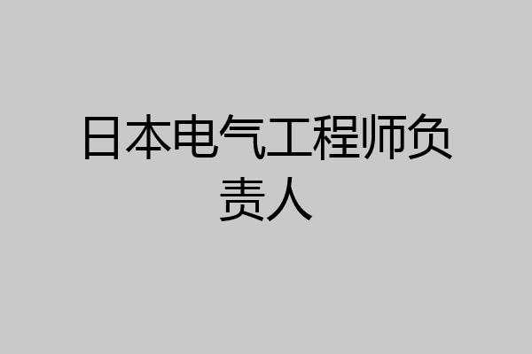 日本电气工程师负责人