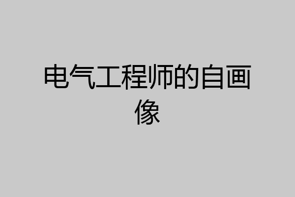 电气工程师的自画像