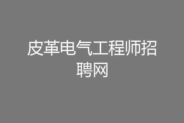 皮革电气工程师招聘网