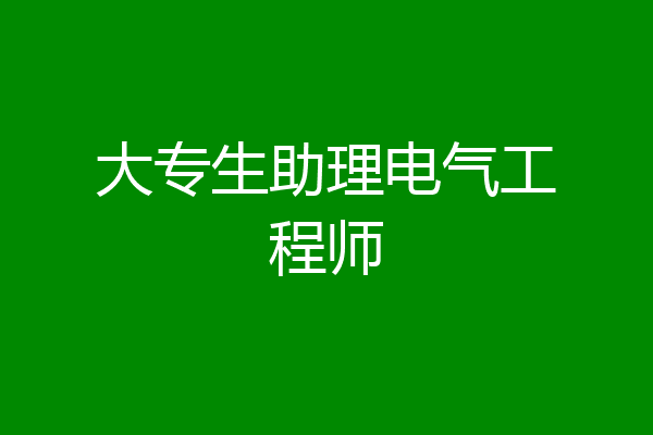 大专生助理电气工程师