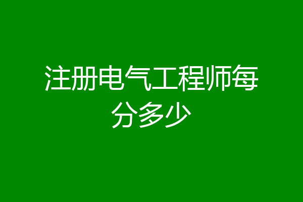 注册电气工程师每分多少