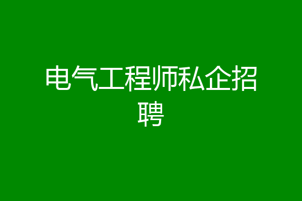 电气工程师私企招聘
