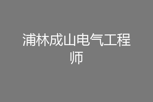 浦林成山电气工程师