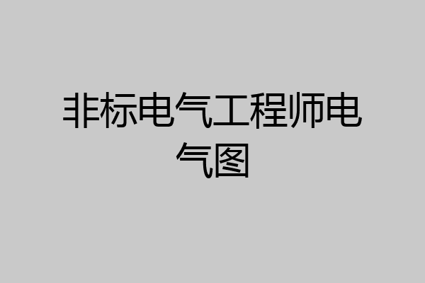 非标电气工程师电气图