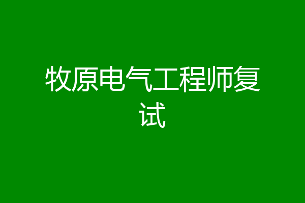 牧原电气工程师复试