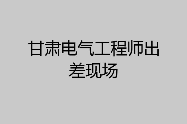 甘肃电气工程师出差现场