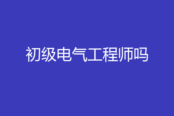 初级电气工程师吗