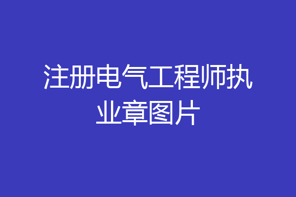 注册电气工程师执业章图片