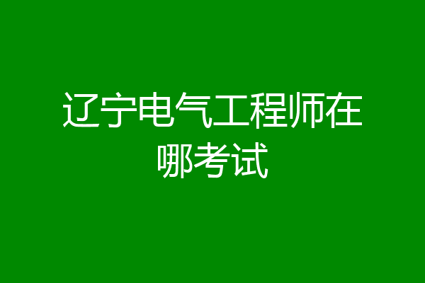辽宁电气工程师在哪考试