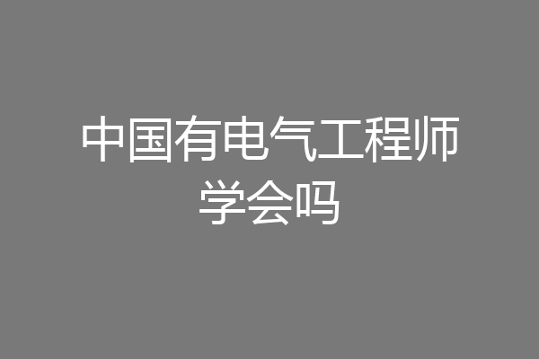 中国有电气工程师学会吗