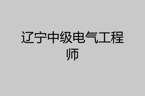 辽宁中级电气工程师