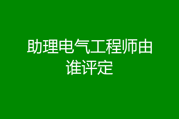 助理电气工程师由谁评定
