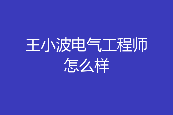 王小波电气工程师怎么样