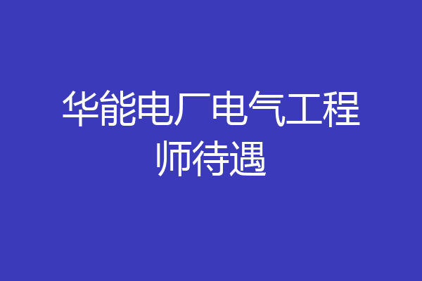 华能电厂电气工程师待遇