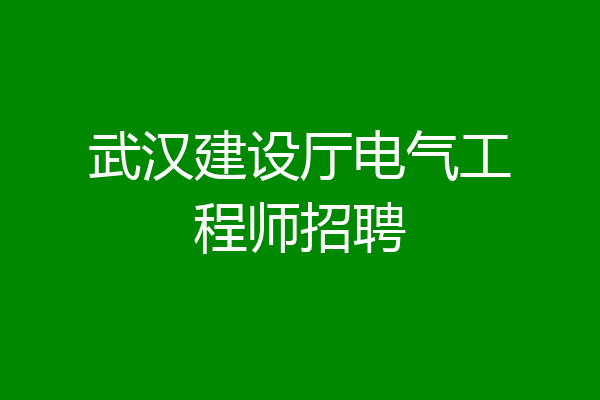 武汉建设厅电气工程师招聘