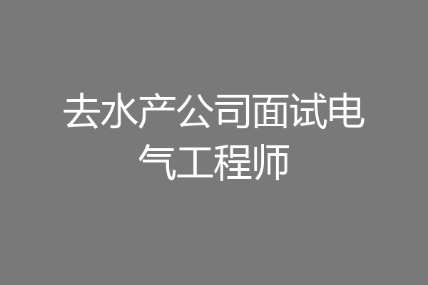 去水产公司面试电气工程师