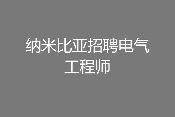 纳米比亚招聘电气工程师