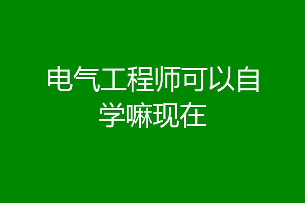 电气工程师可以自学嘛现在
