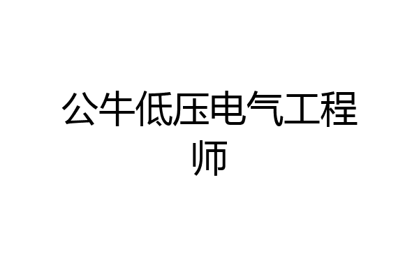 公牛低压电气工程师