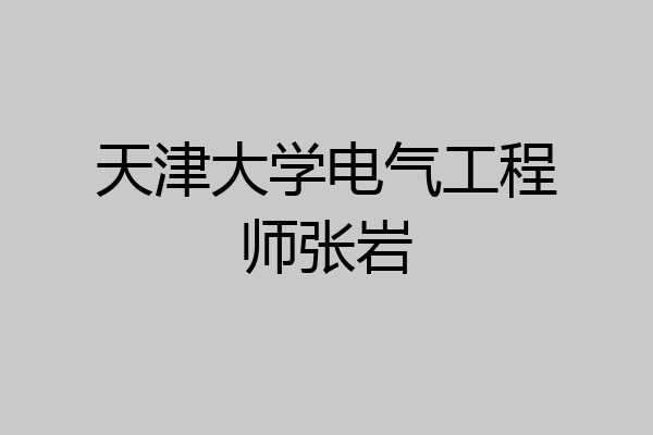 天津大学电气工程师张岩