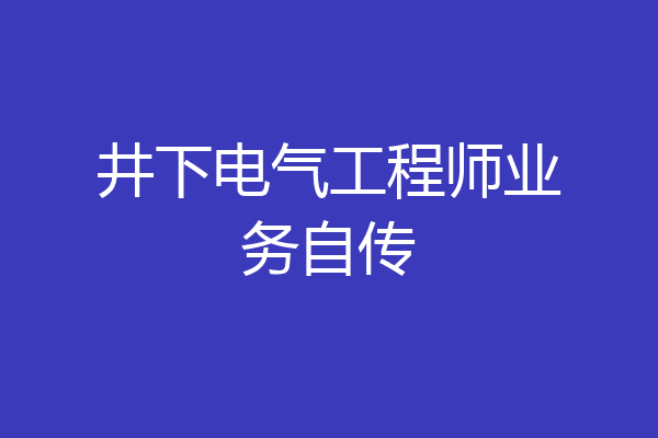 井下电气工程师业务自传