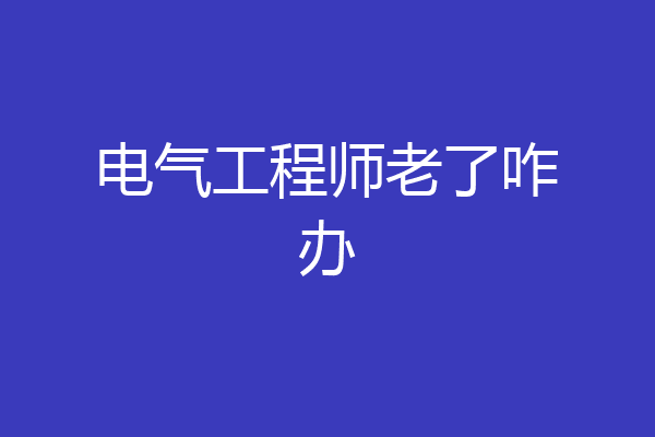 电气工程师老了咋办