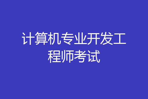 计算机专业开发工程师考试