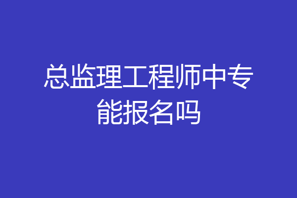 总监理工程师中专能报名吗
