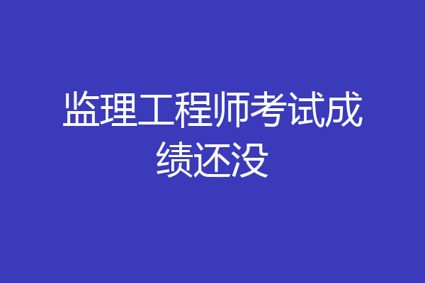 监理工程师考试成绩还没