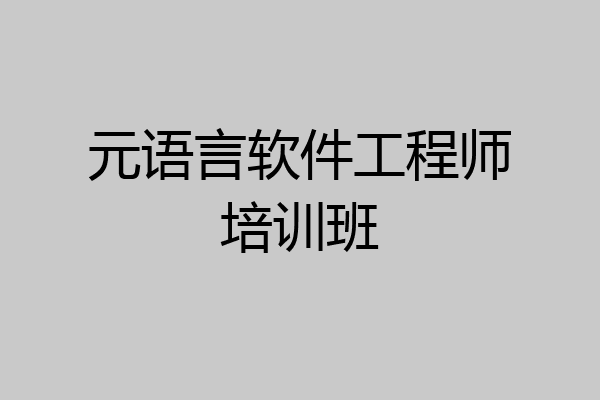 元语言软件工程师培训班