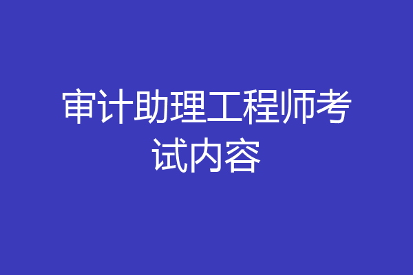 审计助理工程师考试内容