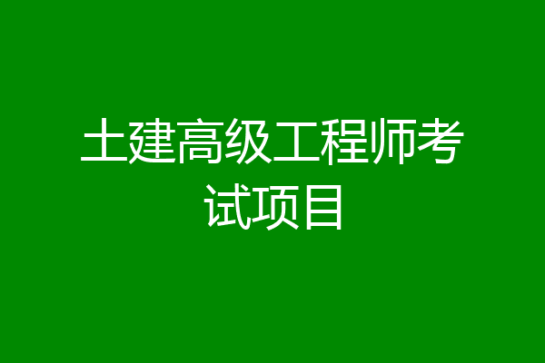 土建高级工程师考试项目